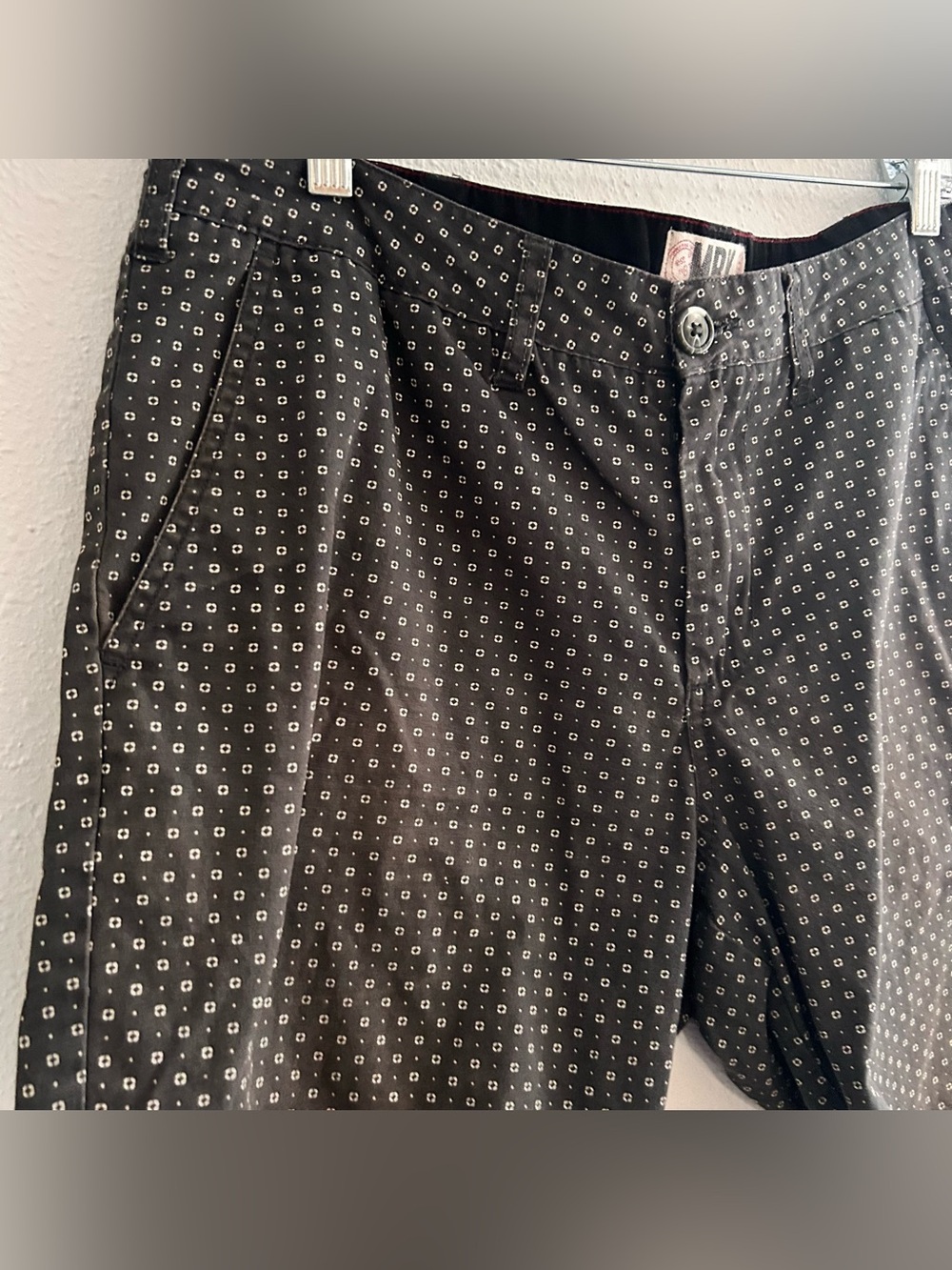 MBX Black Micro-Print Flat Front Shorts - Picture 2 of 4